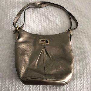 B Makowsky metallic gold bag
